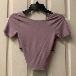light purple crop top